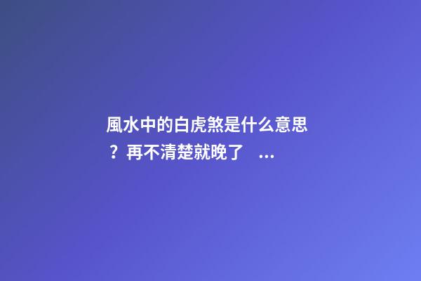風水中的白虎煞是什么意思？再不清楚就晚了！